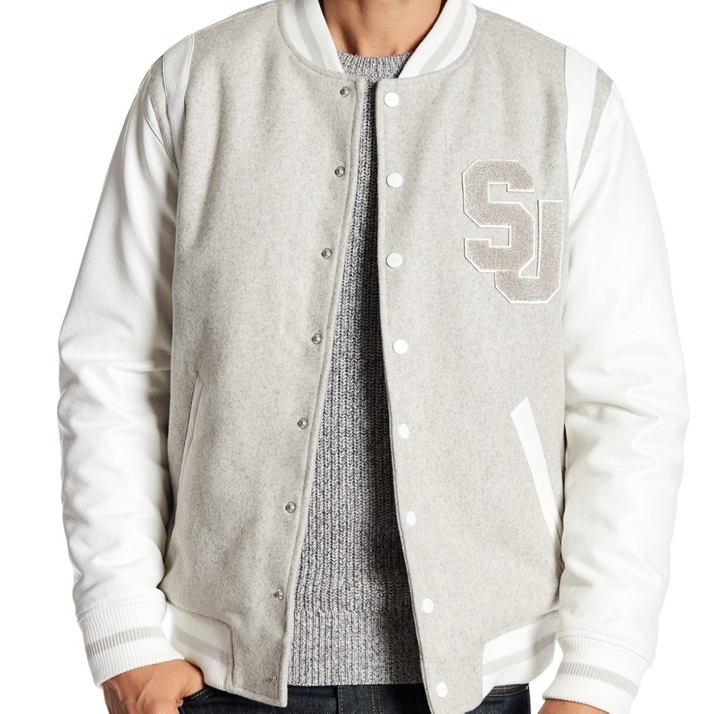 Sean John Varsity Bomber Jacket - White